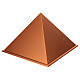Urna cinerária pirâmide lisa efeito laqueado cobre opaco 5L s1