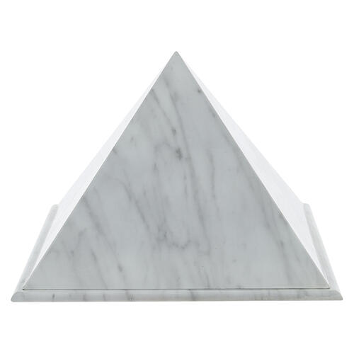 Cremation urn, smooth pyramid with polished Carrara marble finish, 5 L 3