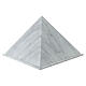 Cremation urn, smooth pyramid with polished Carrara marble finish, 5 L s1