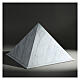 Cremation urn, smooth pyramid with polished Carrara marble finish, 5 L s2