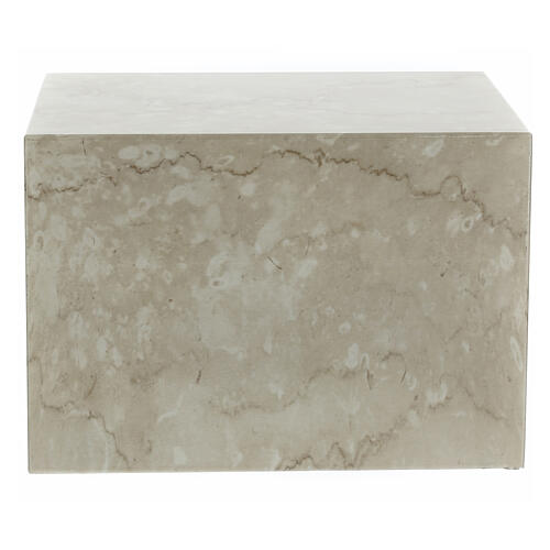 Parallelepiped funeral urn, smooth polished Botticino marble effect, 5 L 4