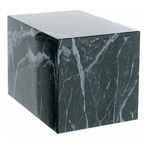 Parallelepiped funeral urn, smooth polished Guatemala green marble effect, 5 L 1