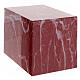 Ascheurne, Quaderform, glatte Oberfläche, Effekt von rotem Marmor mit weißen Venen, glänzend, 5L s1