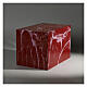 Ascheurne, Quaderform, glatte Oberfläche, Effekt von rotem Marmor mit weißen Venen, glänzend, 5L s2