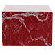 Ascheurne, Quaderform, glatte Oberfläche, Effekt von rotem Marmor mit weißen Venen, glänzend, 5L s4