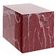 Parallelepiped funeral urn, smooth polished red-veined marble effect, 5 L s1