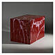 Parallelepiped funeral urn, smooth polished red-veined marble effect, 5 L s2