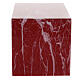 Parallelepiped funeral urn, smooth polished red-veined marble effect, 5 L s3