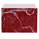 Parallelepiped funeral urn, smooth polished red-veined marble effect, 5 L s4