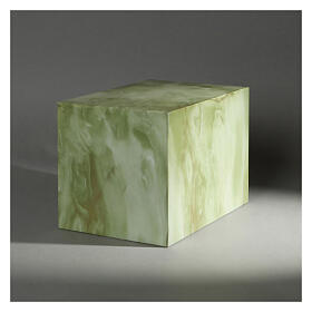 Smooth parallelepiped cinerary urn with shiny onyx effect 5L