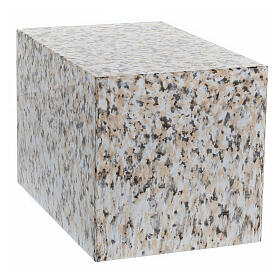Smooth parallelepiped funeral urn with polished granite effect 5L