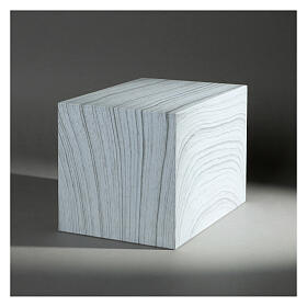 Ascheurne, Quaderform, glatte Oberfläche, Effekt von gebleichtem Eichenholz, matt, 5L
