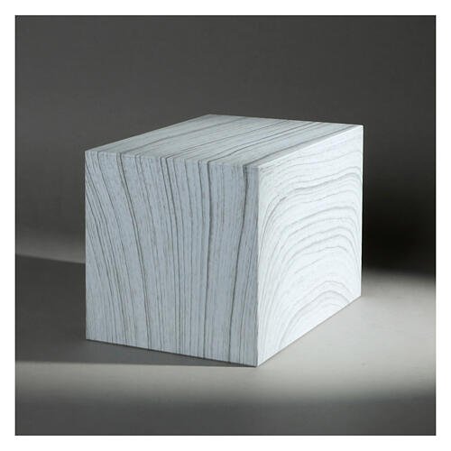 Parallelepiped funeral urn, smooth matte bleached oak effect, 5 L 2