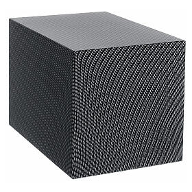 Smooth parallelepiped funeral urn with matte carbon Kevlar effect 5L