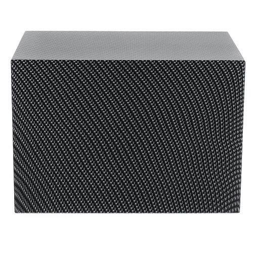 Smooth parallelepiped funeral urn with matte carbon Kevlar effect 5L 4