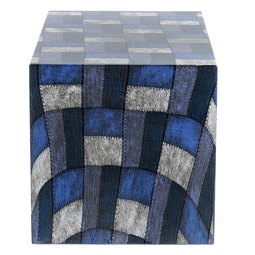 Urna prostopadłościenna na prochy, gładka, efekt tkaniny w kwadraty, wyk. matowe, 5 l 3