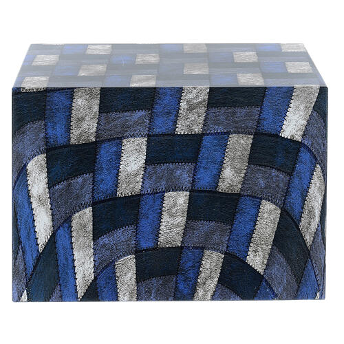 Urna prostopadłościenna na prochy, gładka, efekt tkaniny w kwadraty, wyk. matowe, 5 l 4