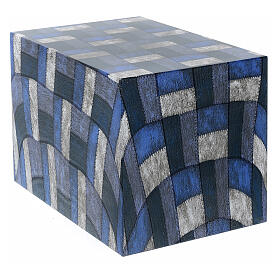 Smooth parallelepiped cinerary urn with quad matte fabric effect 5L