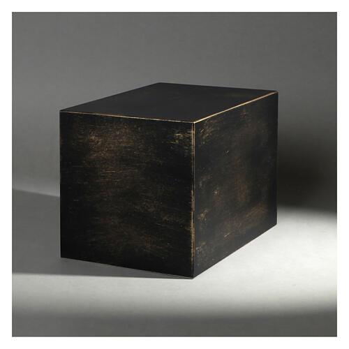 Parallelepiped funeral urn, smooth matte bronze gold effect, 5 L 2