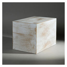 Parallelepiped funeral urn, smooth matte bronze white gold effect, 5 L