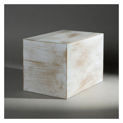 Parallelepiped funeral urn, smooth matte bronze white gold effect, 5 L 2