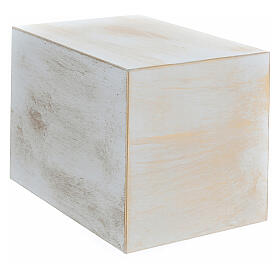 Smooth parallelepiped funeral urn bronze effect matte white gold 5L