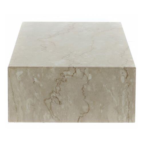 Smooth cremation urn, book-shaped, polished Botticino marble effect, 5 L 3