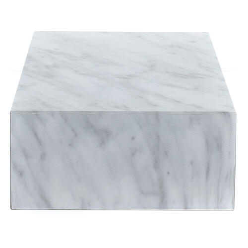 Smooth cremation urn, book-shaped, polished Carrara marble effect, 5 L 3