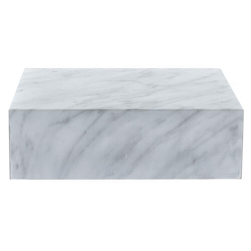 Smooth cremation urn, book-shaped, polished Carrara marble effect, 5 L 4