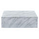 Smooth cremation urn, book-shaped, polished Carrara marble effect, 5 L s4