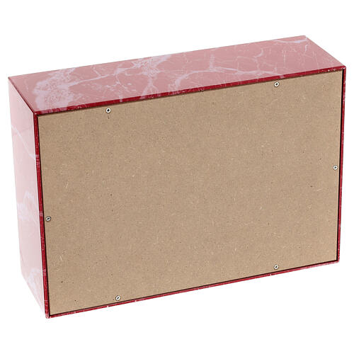 Urna na prochy w formie księgi – czerwony marmur, połysk, 5 l 3
