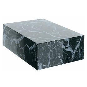 Smooth cremation urn, book-shaped, polished Guatemala green marble effect, 5 L