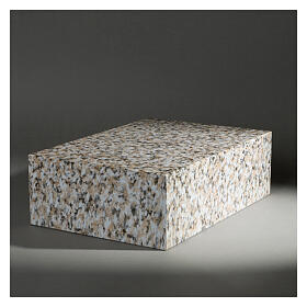 Cremation urn, book-shaped, polished granite effect, smooth, 5 L