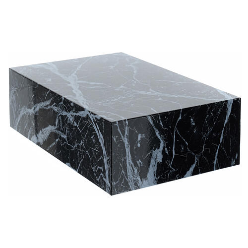 Cremation urn, book-shaped, polished black marble effect, smooth, 5 L 1