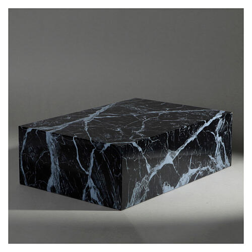 Urne funéraire livre lisse effet marbre noir brillant 5L 2