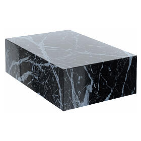 Funeral urn book smooth glossy black marble effect 5L