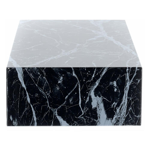 Funeral urn book smooth glossy black marble effect 5L 3