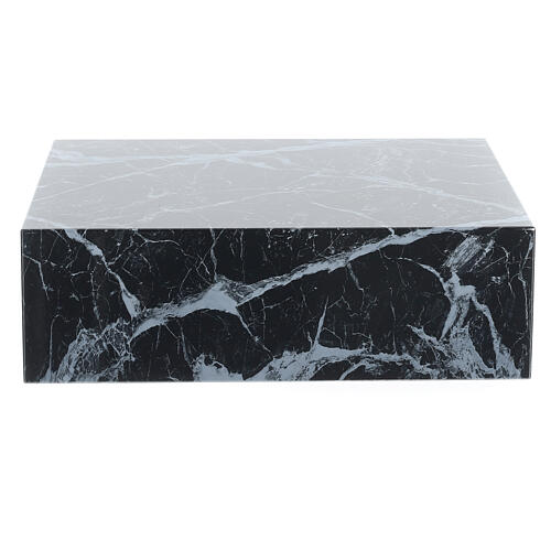 Funeral urn book smooth glossy black marble effect 5L 4