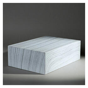 Ascheurne, Buchform, glatte Oberfläche, Effekt von gebleichtem Eichenholz, matt, 5L