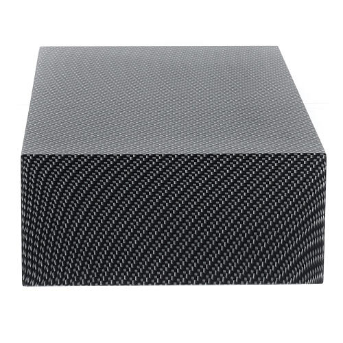 Smooth cremation urn, book-shaped, matte carbon-kevlar effect, 5 L 3