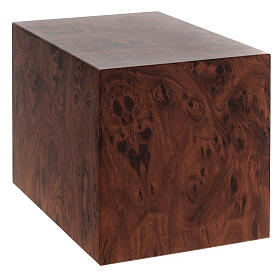 Smooth parallelepiped urn, matte root wood effect, 5 L