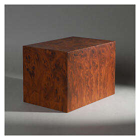 Smooth parallelepiped urn, matte root wood effect, 5 L