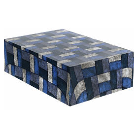 Smooth low parallelepiped urn, matte checked fabric effect, 5 L
