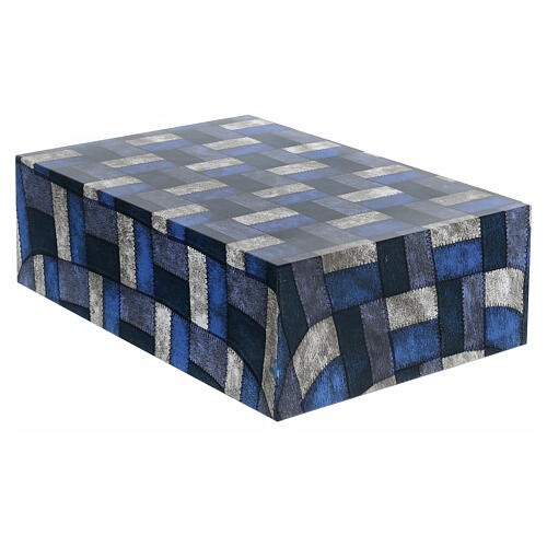 Smooth low parallelepiped urn, matte checked fabric effect, 5 L 1