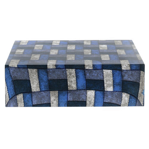 Smooth low parallelepiped urn, matte checked fabric effect, 5 L 4