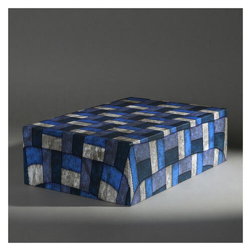 Urna kremacyjna - książka, gładka, efekt tkaniny w kwadraty, wyk. matowe, 5 L 2