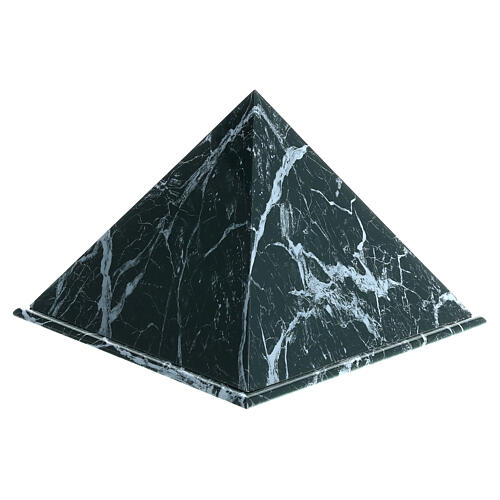 Smooth pyramidal urn, polished Guatemala green marble effect, 5 L 1