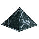Urne cinéraire pyramide lisse effet marbre vert du Guatemala fin. brillante 5L s1