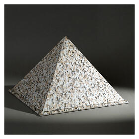 Smooth pyramid urn with polished granite effect 5L
