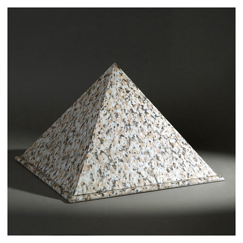 Smooth pyramid urn with polished granite effect 5L 2